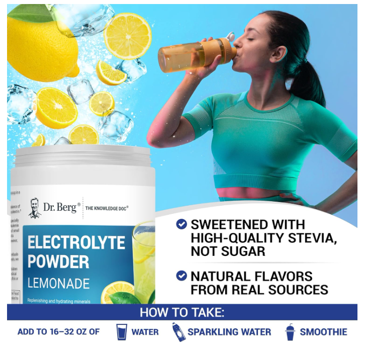 Dr. Berg Electrolyte Powder Lemonade 100-Servings