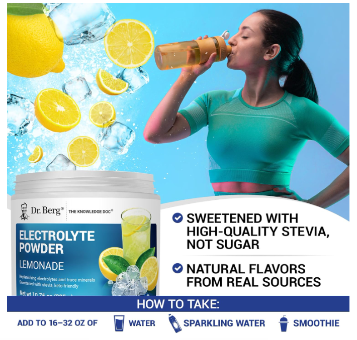 Dr. Berg Electrolyte Powder Lemonade 50-Servings