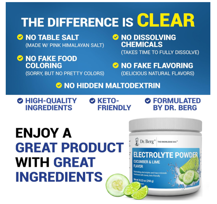 Dr. Berg Electrolyte Cucumber & Lime 50-Servings
