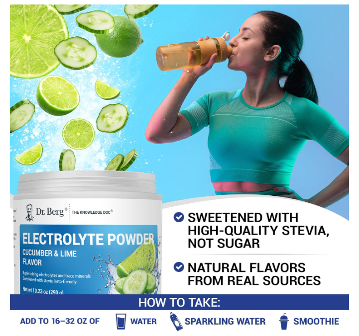 Dr. Berg Electrolyte Cucumber & Lime 50-Servings