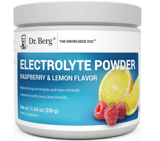 Dr. Berg Electrolyte Powder - Raspberry & Lemon 50-Servings