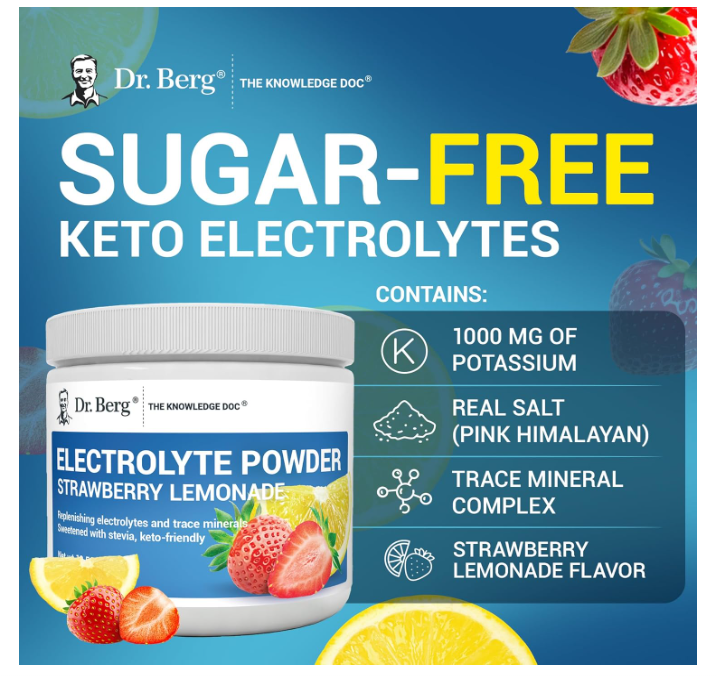 Dr. Berg Electrolyte Powder Strawberry Lemonade 50-Servings