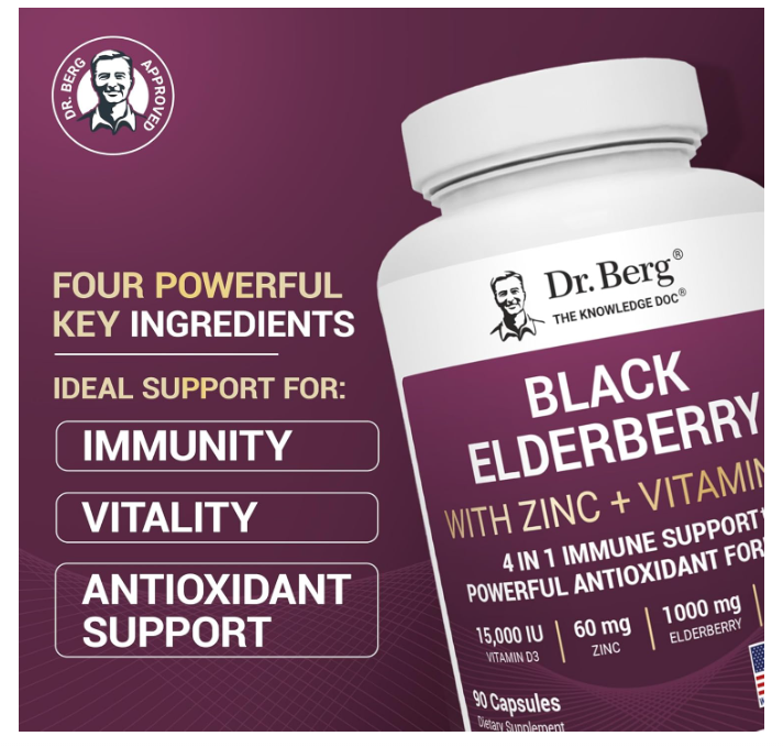 Dr. Berg Advanced Immune Support - Black Elderberry with Camu-Camu - 90 Capsules