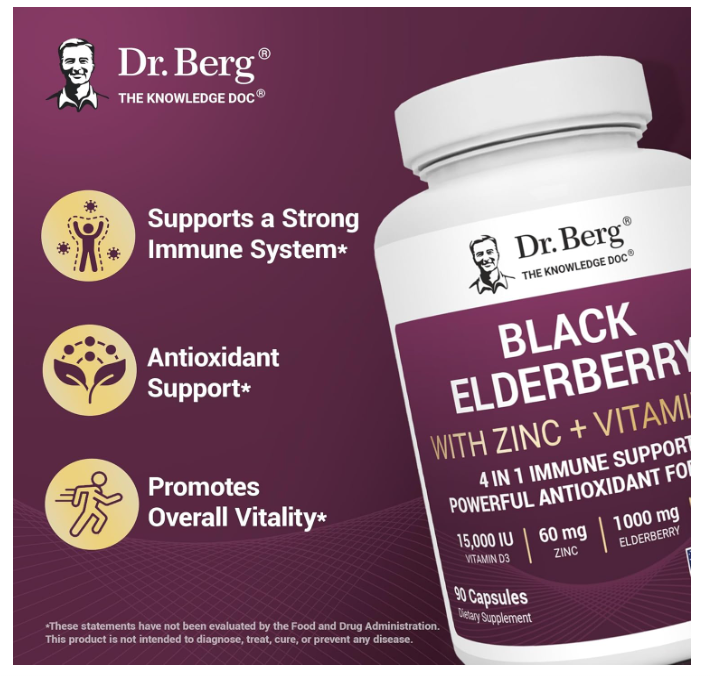 Dr. Berg Advanced Immune Support - Black Elderberry with Camu-Camu - 90 Capsules