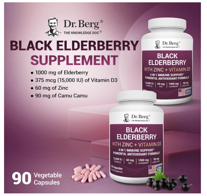 Dr. Berg Advanced Immune Support - Black Elderberry with Camu-Camu - 90 Capsules