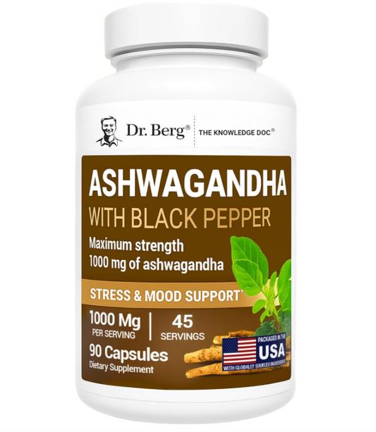 Dr. Berg Ashwagandha with Black Pepper - 90 Vegetable Capsules