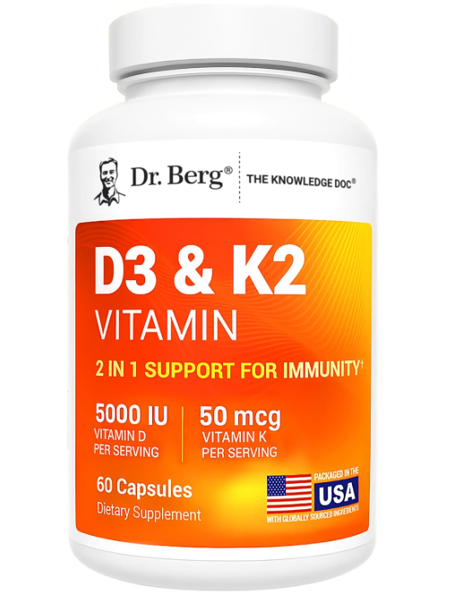 Dr. Berg Vitamin D3 & K2 5,000 IU 60 Capsules