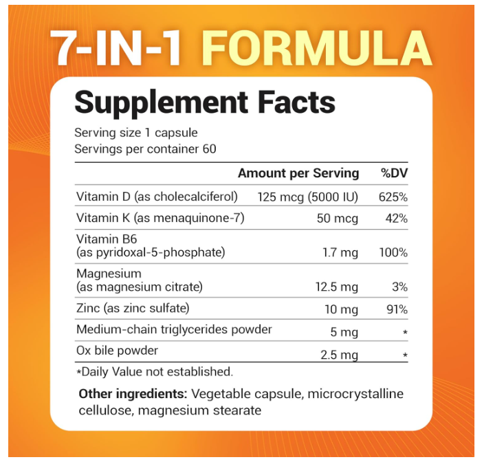 Dr. Berg Vitamin D3 & K2 5,000 IU 60 Capsules