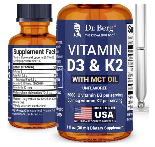 Dr. Berg Vitamin D3 & K2 Liquid with MCT Oil - 30ML