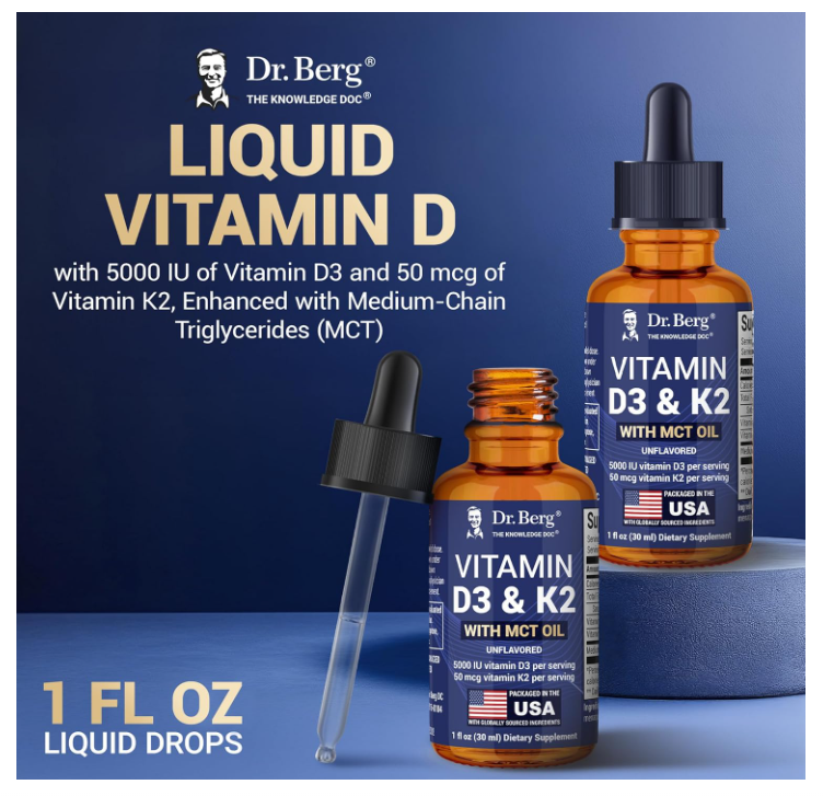 Dr. Berg Vitamin D3 & K2 Liquid with MCT Oil - 30ML
