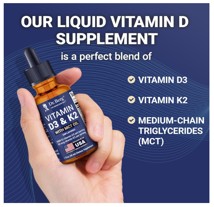 Dr. Berg Vitamin D3 & K2 Liquid with MCT Oil - 30ML