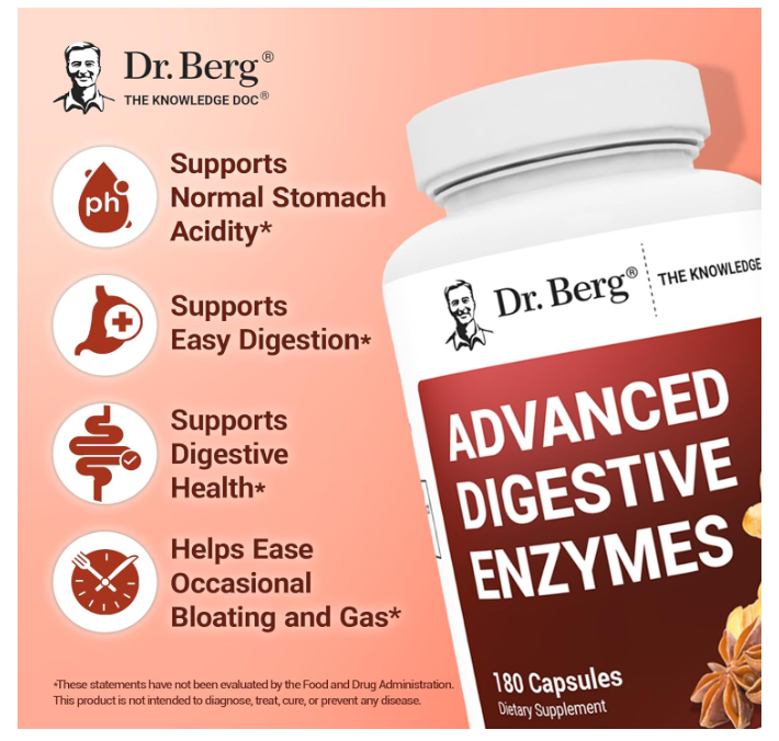 Dr. Berg Advanced Digestive Enzymes - 180 Capsules