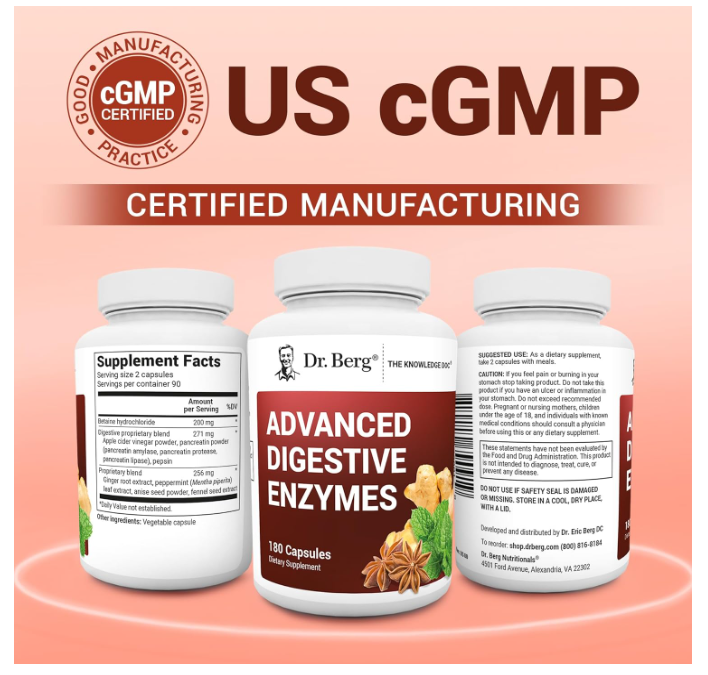 Dr. Berg Advanced Digestive Enzymes - 180 Capsules
